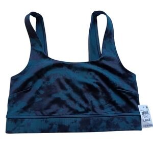 Jenni Intimates Sports Bra Womens Large Blue Tie Dye Lined Pullover Knit